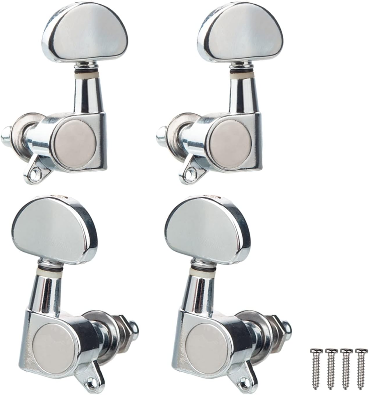 マシンヘッド ギター交換部品 4個クロームストリングチューニングペグマシンヘッドチューナー密閉型ギア2R2Lユニバーサルサイズ