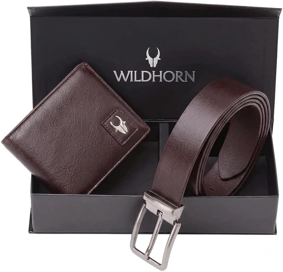RFID Protected Genuine Leather Wallet & Gift Combo for Men