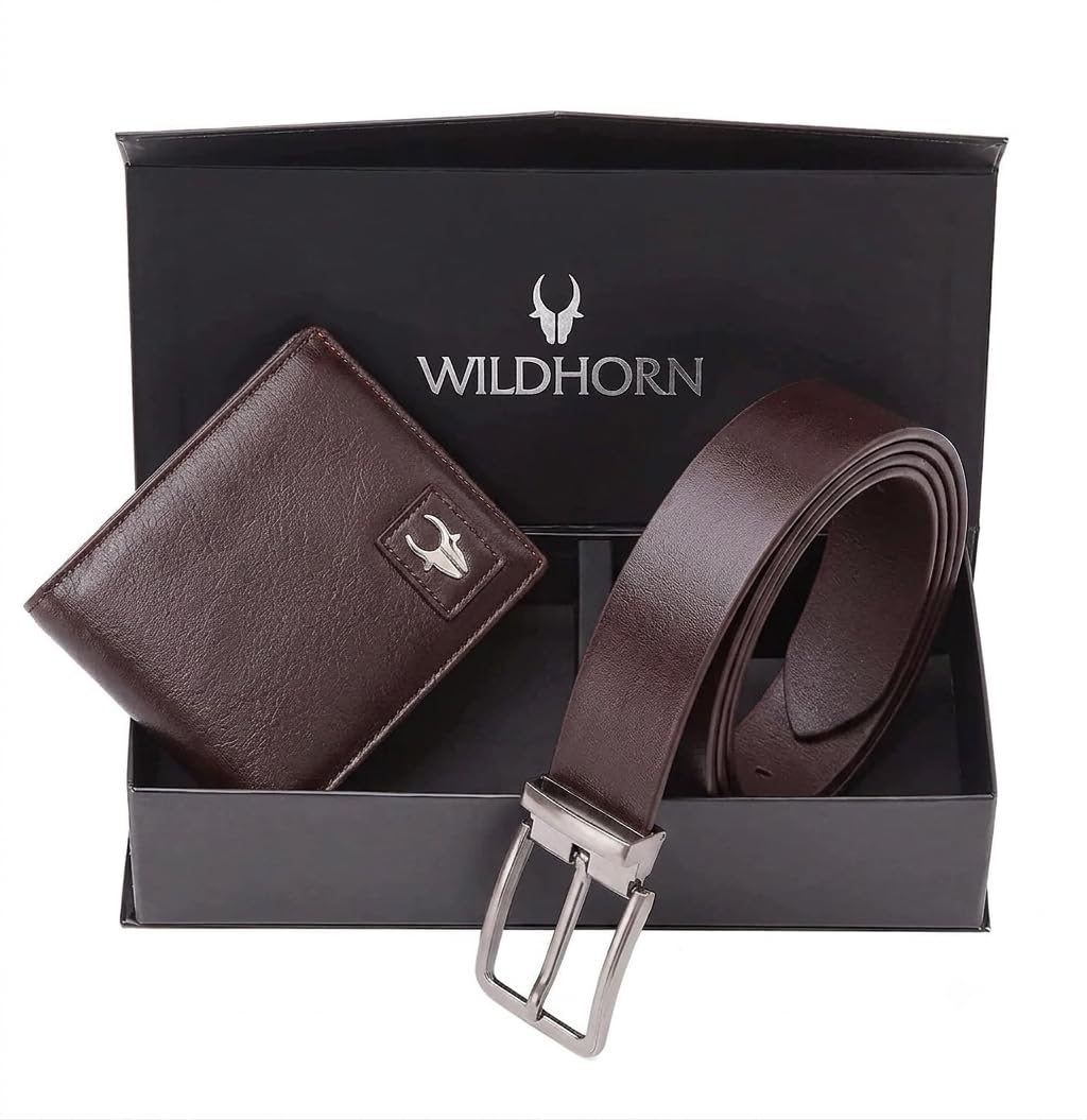 Gift Hamper For Men I Rfid Protected Leather Wallet & Belt Combo Gift Set I Gift For Friend, Boyfriend,Husband,Father, Son Etc, Brown-image-22
