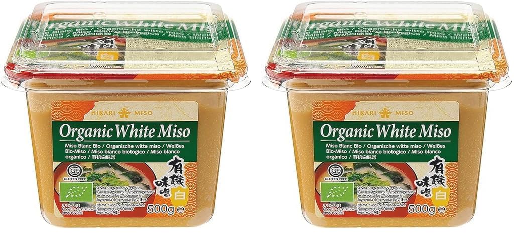 Hikari Miso Organic White Miso, Weißes Bio Miso aus Japan, Bio Miso-Paste weiß, 500 g (Packung mit 2)
