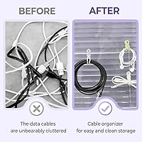 Vista 3 de Nuevo organizador de cables de datos, sujetacables de silicona reutilizables, organizador de cables de alta elasticidad para agrupar y sujetar