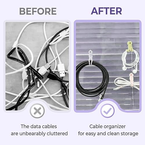 Miniatura 3 de Bridas de silicona para cables, organizador de cables de datos, organizadores reutilizables de gestión de cables, bridas de alta elasticidad para