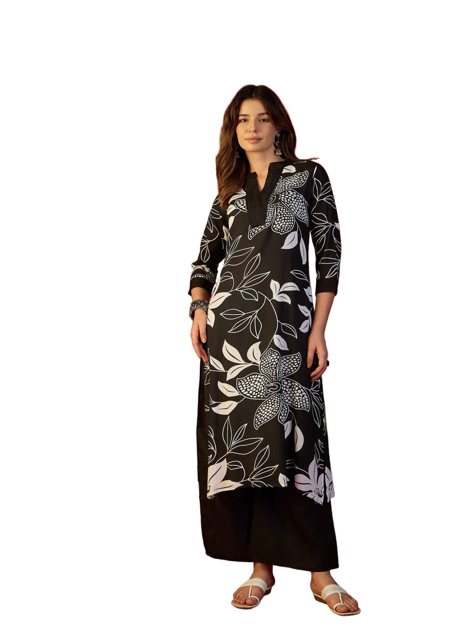 Elegant Printed Straight Kurta with Pant Set for Women-image-36