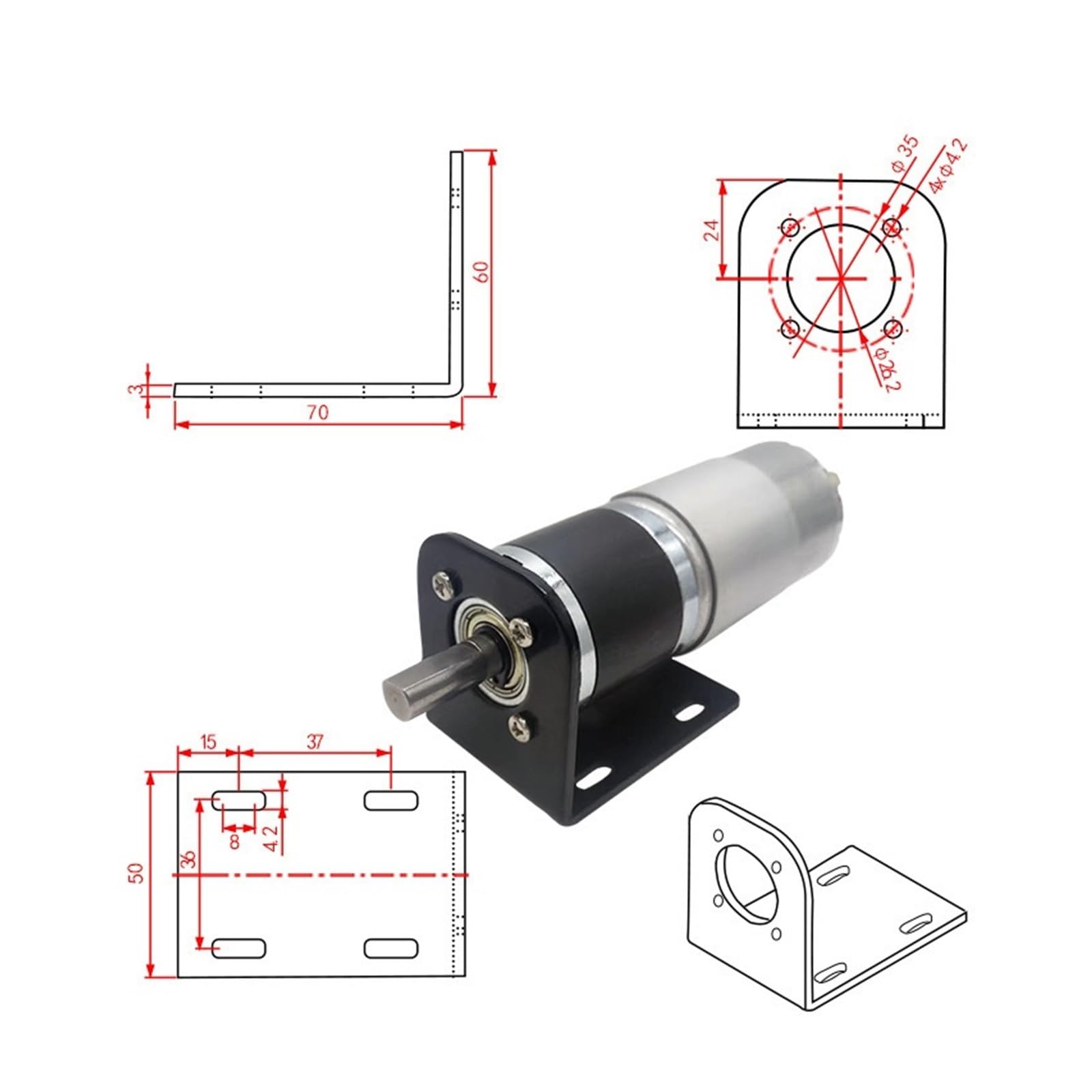 42-775 Planetengetriebemotor, 12 V, mikroverstellbar, niedrige Drehzahl, Kleiner Gleichstrommotor mit hohem Drehmoment(12V10 RPM)