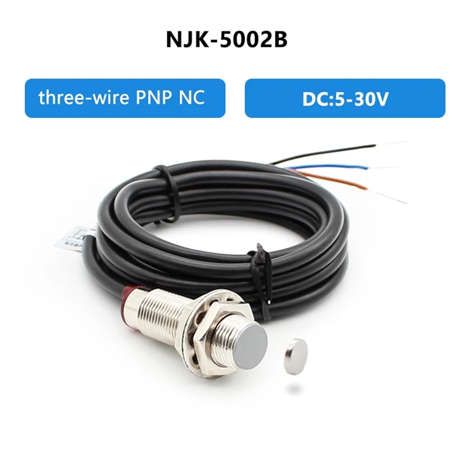 M12 10mm Sensing Distance NJK-5002 DC 5-30V PNP NPN NO NC Hall Magnetic Induction Proximity Sensor Switch(NJK5002B)