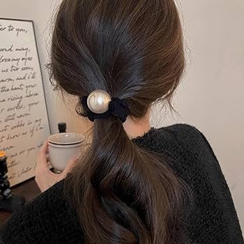 ヘアアクセサリー　ヘアゴム Amazon | trakvec ヘアゴム パール シュシュ ラインストーン