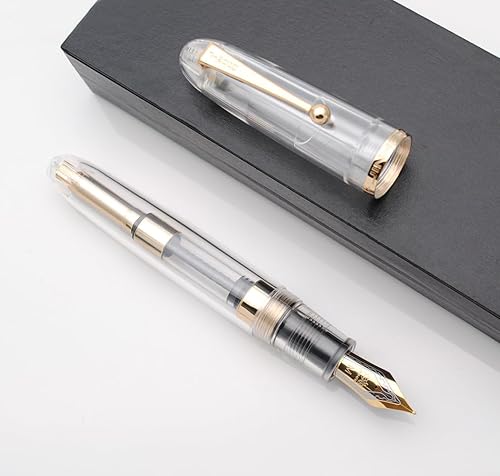 Miniatura 6 de JINHAO 9019 - Pluma estilográfica Dadao Series con convertidor de tinta de alta capacidad (transparente, punta mediana de 0.028 in)