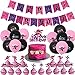 Ninja Girl Birthday Party Decorations Pink Happy Birthday Banner Ninja Balloons, Cake Toppers for Ninja Master Theme Party Supplies