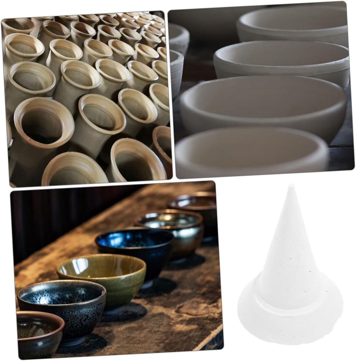BEBEMOKO 24pcs Fire-Resistant Support Nails Propane Pottery Kiln Cones Pottery Kiln Tools Cone Stilts for Ceramics Pottery Kiln Stilts Kiln Support Ceramics Stilts White Aluminum Oxide