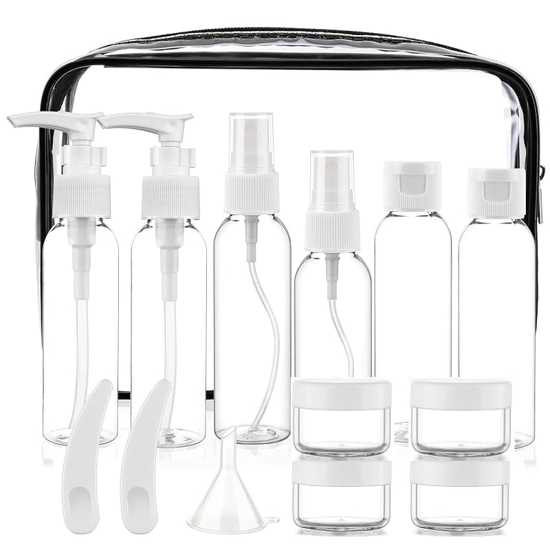 Cosywell Kit de Frascos Recarregáveis para Viagem com 15 Peças, Branco