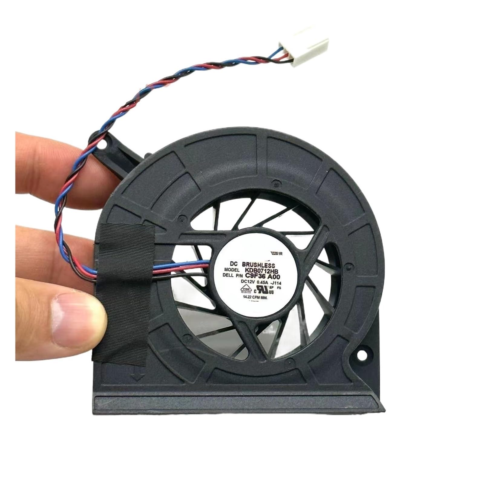 UITGVDQAT KDB0712HB J114 0C9F36 DC 12V 0.45A 3-Wire Server Cooling Fan
