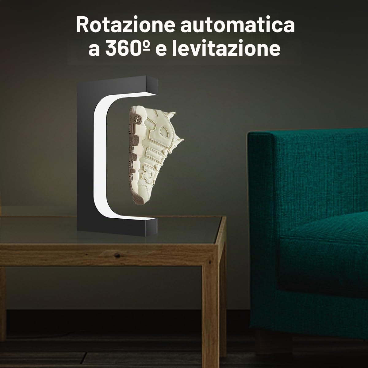 Espositore per scarpe galleggianti in 16 colori, a levitazione magnetica, con luce a LED, per collezionisti di scarpe da ginnastica, pubblicità, mostre, vetrine