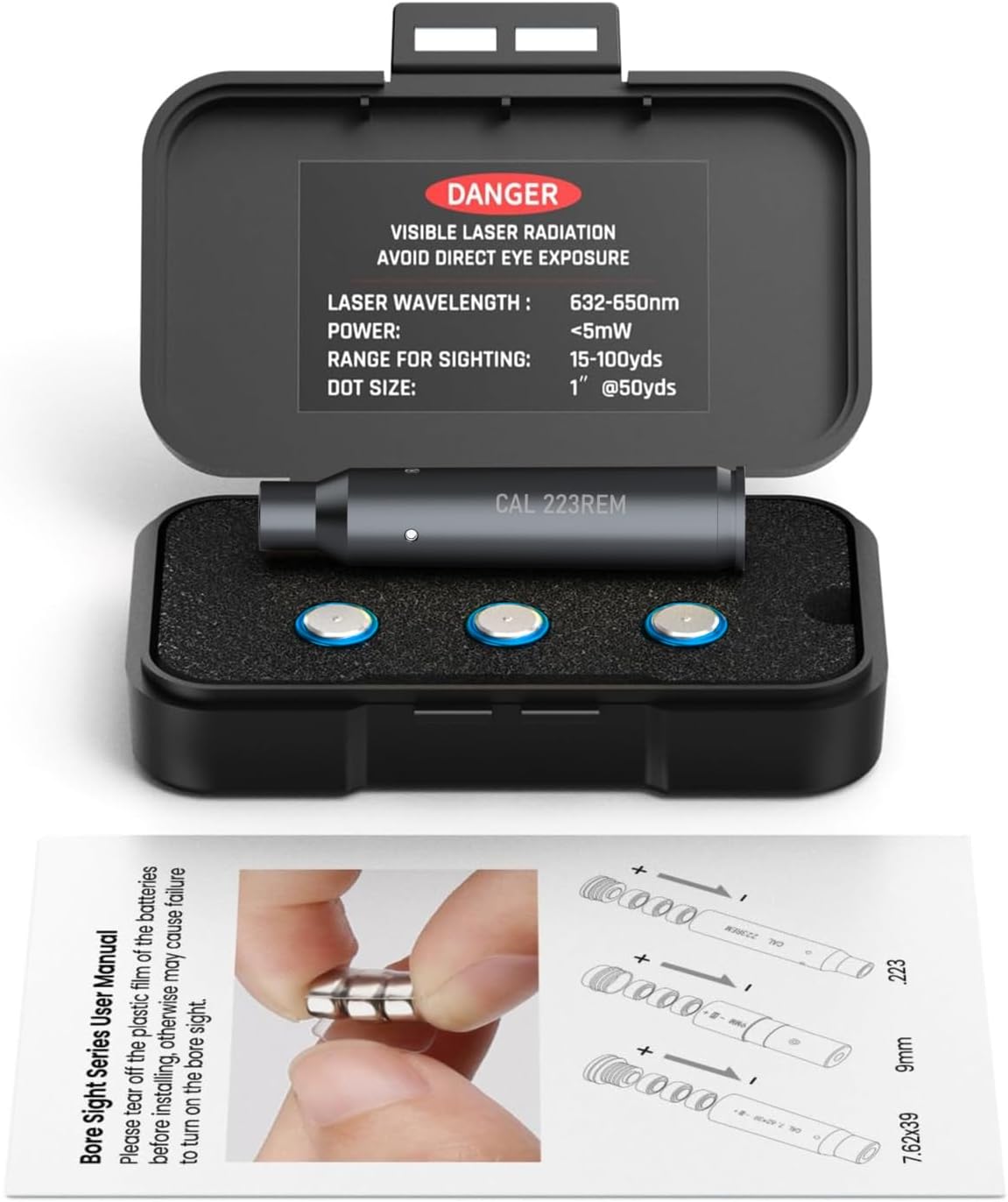 bore Sighting Laser 223 5.56mm Laser Bore Sight Green Red Dot Boresighter