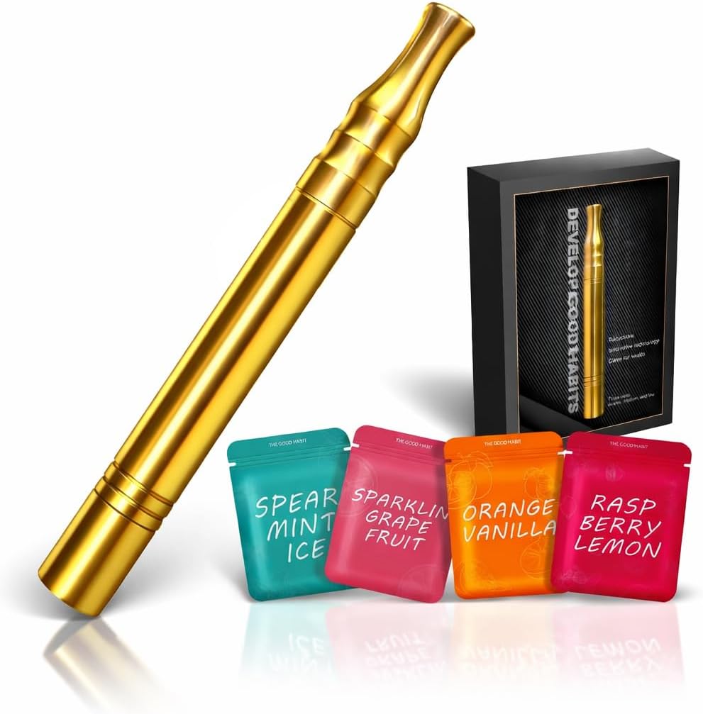 Smoking Cessation Treatments - Quit Bad Habit Air Device Built-in Filter Holder Fits Slim 12pcs Natural Flavor, Upgraded Version Smokeless Inhaler, Hand to Mouth Habit Support with Natural Scents