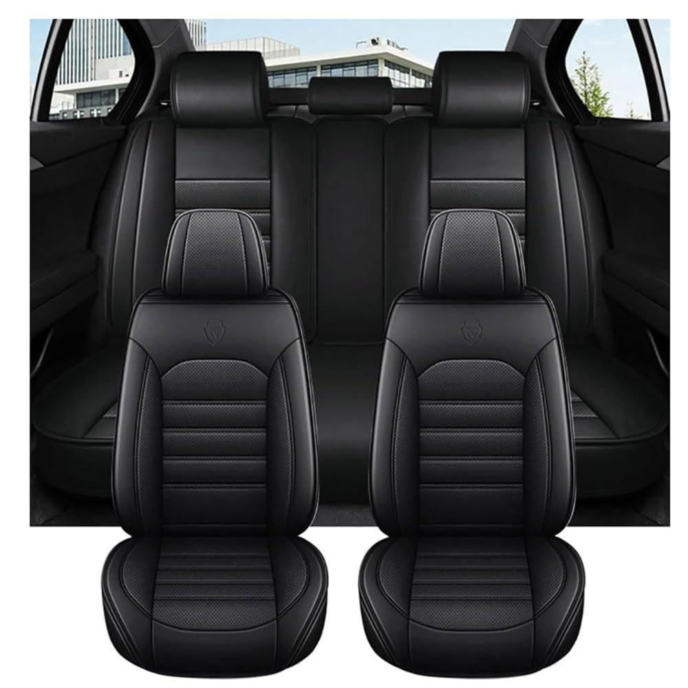 ZYIOPKG 5 Seats Car Seat Cover, for Peugeot 2008 GT Line GT-Line SUV, easy to clean and stain-resistant, Wear-resistant and breathable seat cover.,B-black