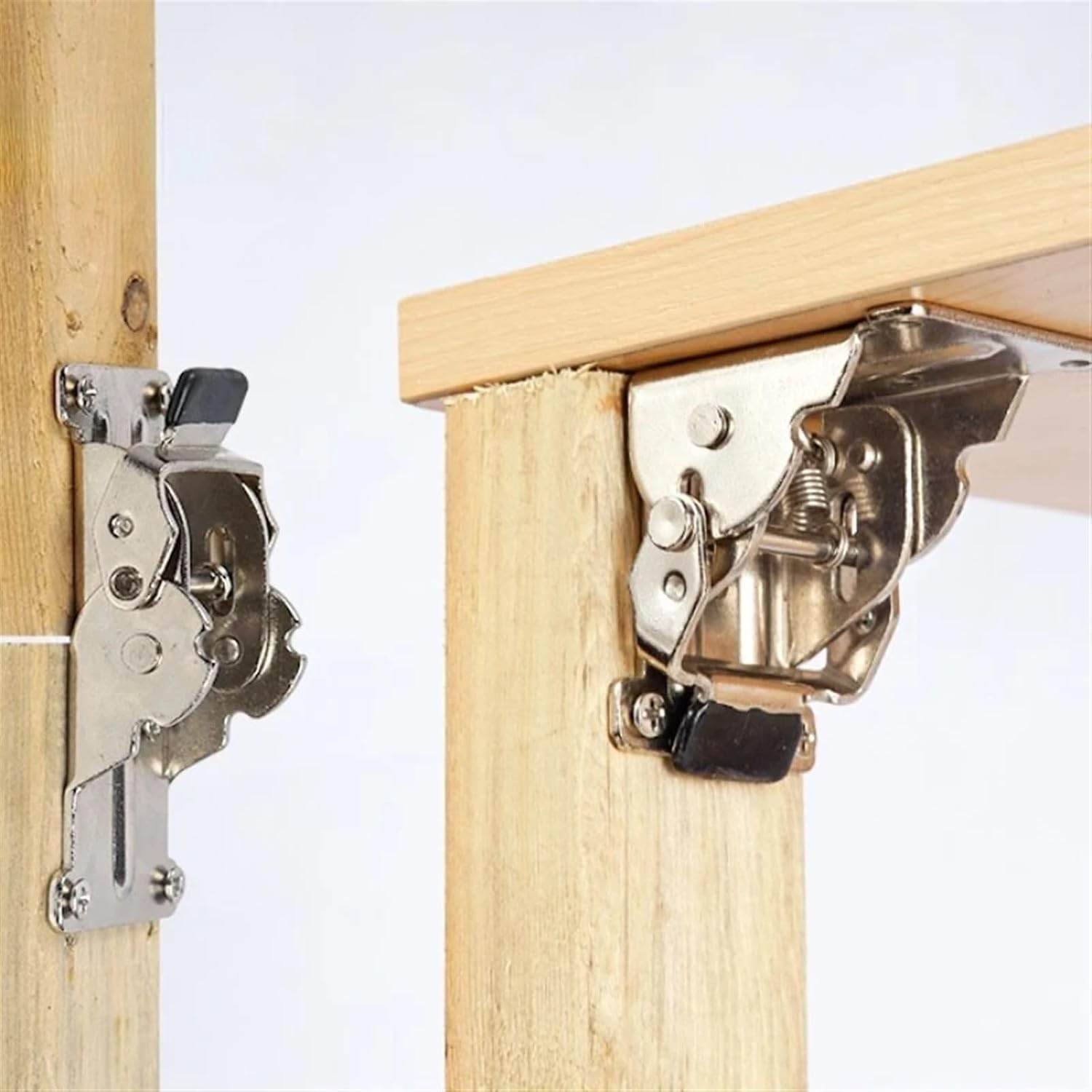 Hinges for Kitchen Cabinets Brackets Foldable for Table Chair Extension Iron Tables Foldable Self Locking Fold Feet Hinges(Color)