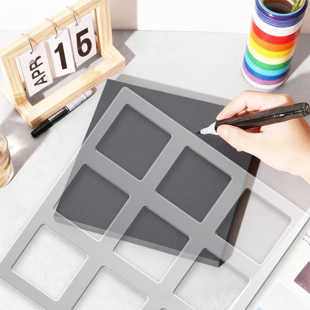 3Pcs Acrylic Tic Tac Toe Template Acrylic Transparent Router Inlay Template for Making Wooden Classic Board Game