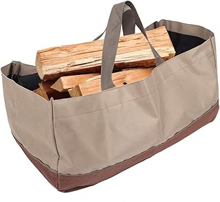 Firewood Carrier Log, Large Canvas Firewood Tote Bag Wood Carrying Bag Fireplace Log Carriers Holders with Handles for Camping Canvas Log Carrier Tote Bag