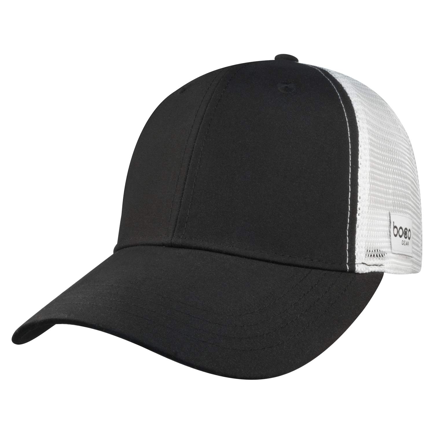 plain black trucker hat