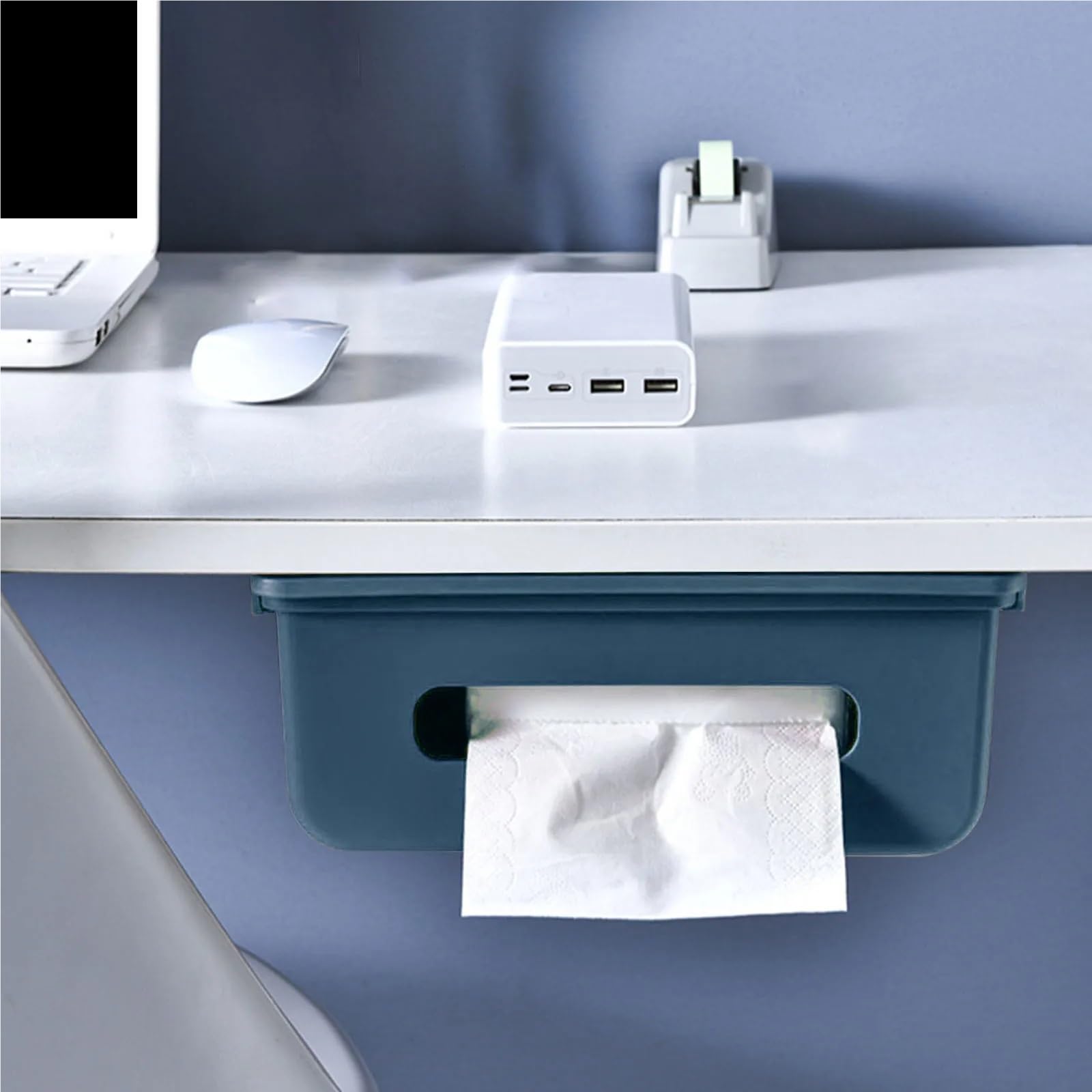 Organizzatore di Cavi Scatola for la Gestione dei Cavi sotto la scrivania Scatola Multifunzionale for Ufficio sotto la scrivania Cassetto sottopiano di Grande capacità per Riporre I Cavi(Blue)