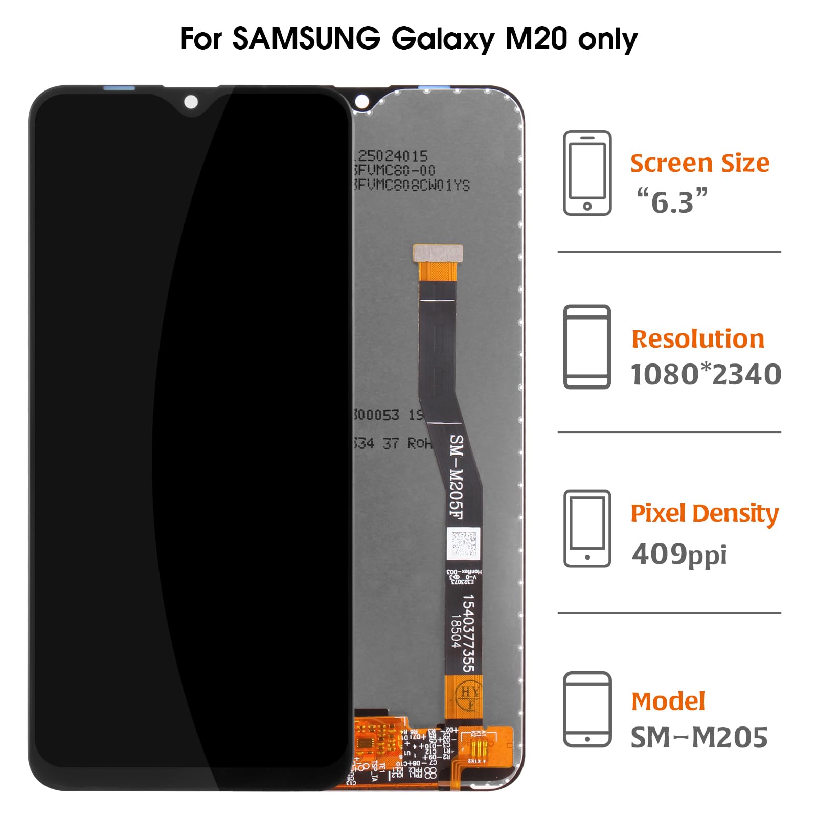 Amazon.com: A-MIND for Samsung Galaxy M20 SM-M205 Original Screen