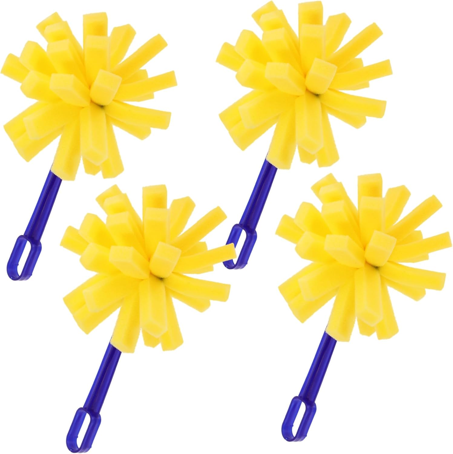 10pcs Textured Sponge Paint Brush Set with Plastic Handles, Reusable Foam Paint Sponges for DIY Painting and Crafting, Creative Expression Art Tools