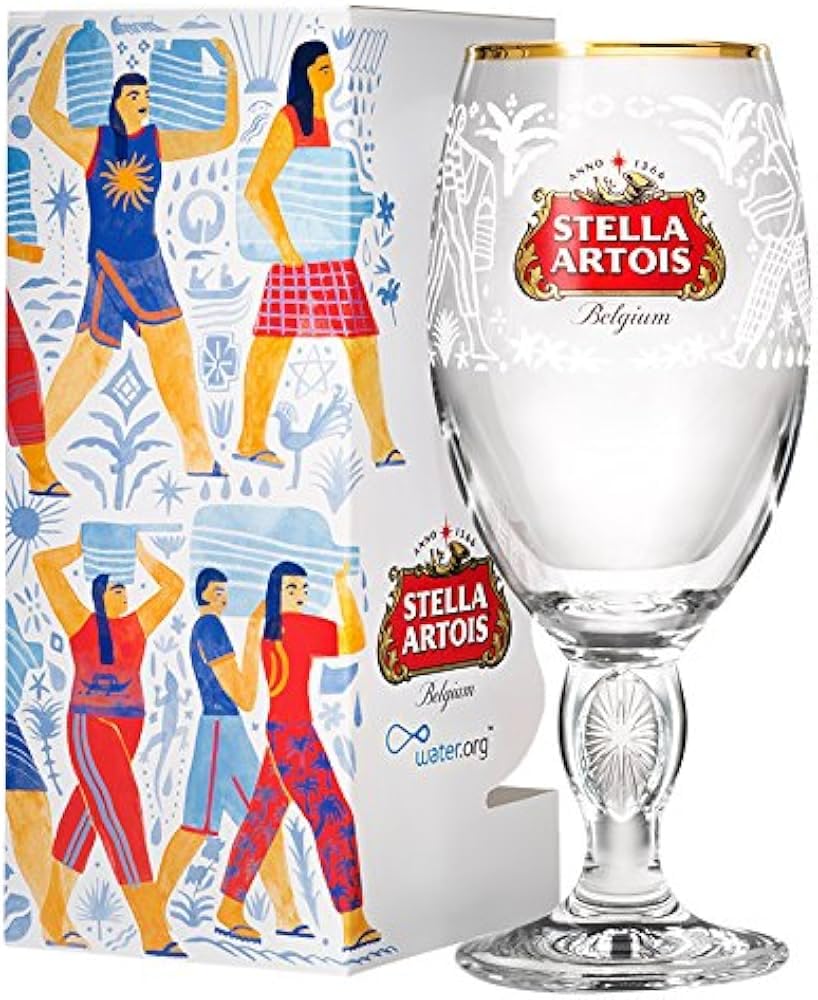 Stella Artois Buy the Lady a Drink Chalice Glass, Rare Philippines Edition, Gold Rim
