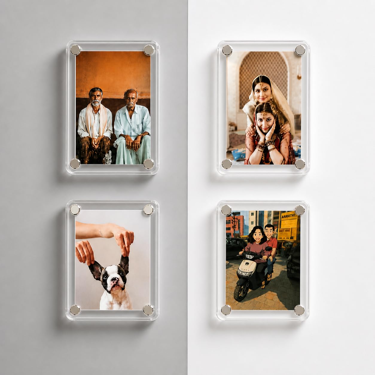 poppotato Premium Fridge Magnet Photo Frame | Display for Instant