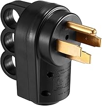 50 Amp RV Plug, 120V/ 250V Receptable Heavy Duty Plug Adapter with Grip Handle, ETL Listed 14-50P 50A Electrical Plug Adapter Replacement, Universal for RV, Camper