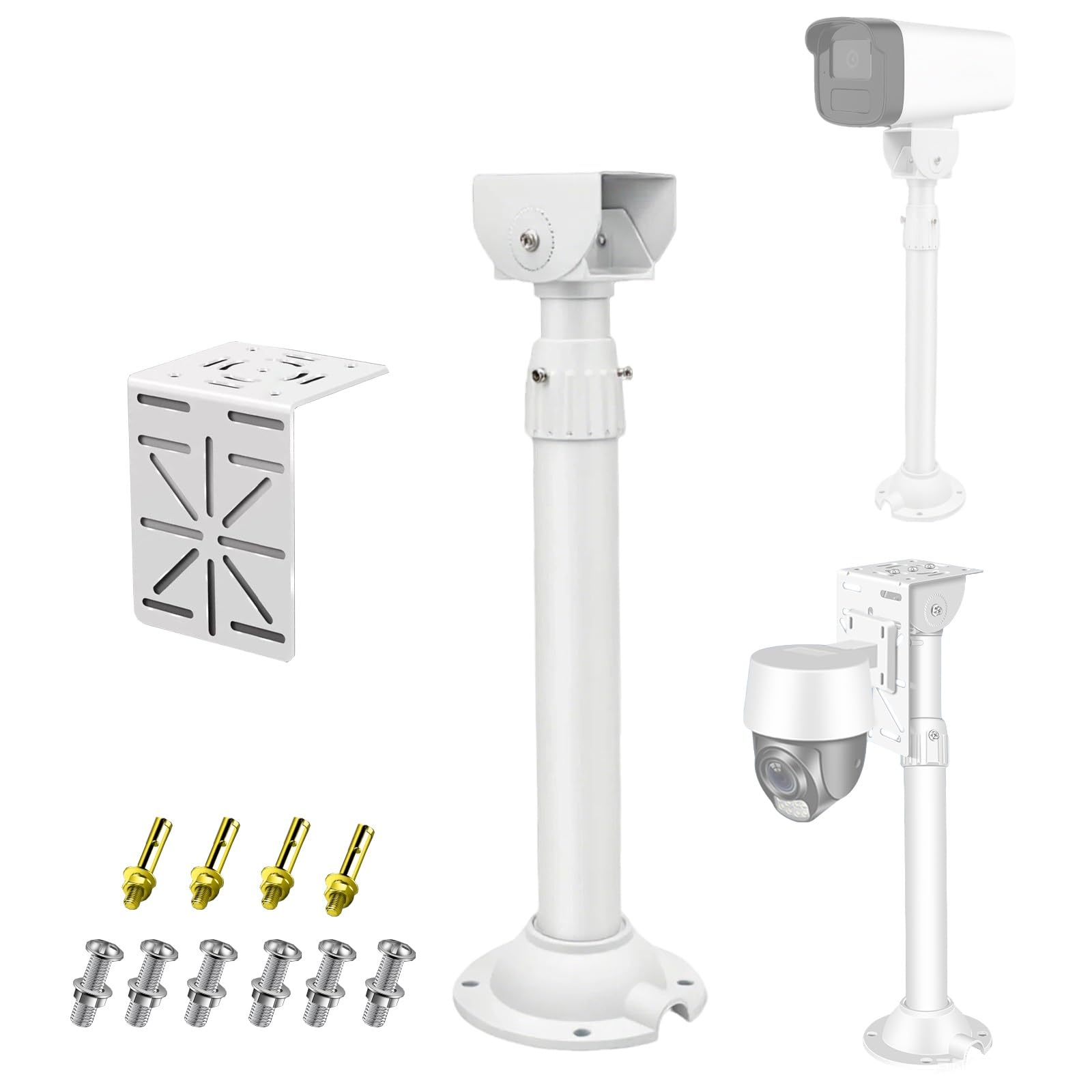 ERRULAN Universal Telescopic Wall Mount for PTZ Cameras, Universal Security Camera Mounting Bracket, Outdoor Surveillance Pole for School Backyard(30-60cm/11.8-23.6in)