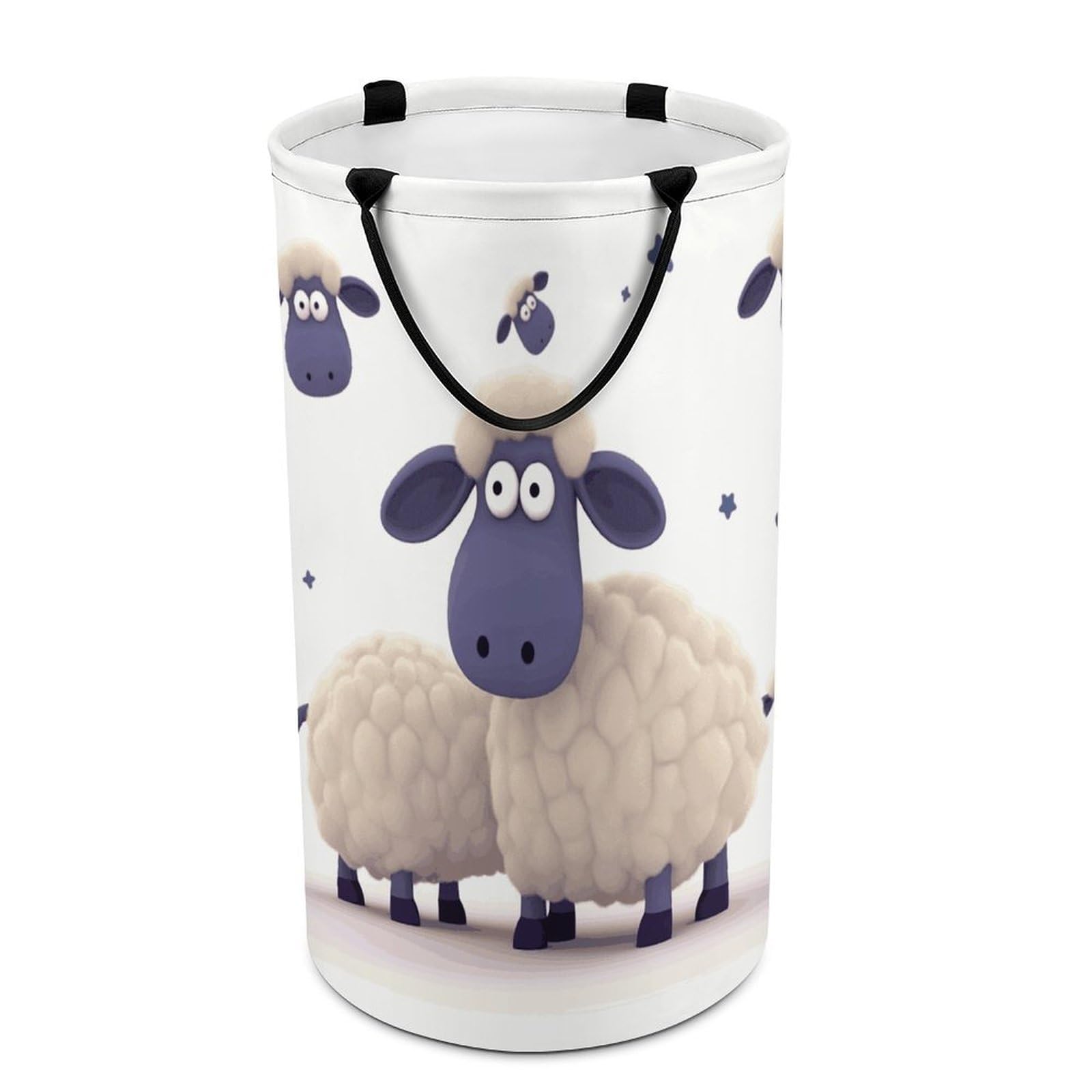 Adfgyerh Style Sheep Laundry Basket ，Foldable Waterproof Model ，Laundry Hamper ，Handles On Both Sides Easy To Move ，Storage Basket For Bedroom, Bathroom, Dorm, Laundry Room.
