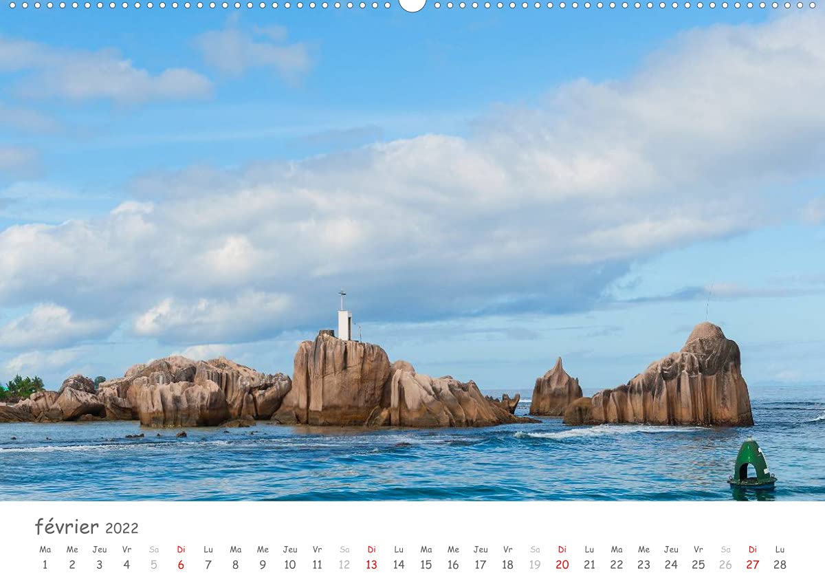 Paysages des Seychelles (Premium, hochwertiger DIN A2 Wandkalender 2022, Kunstdruck in Hochglanz): Les curiosités des Seychelles (Calendrier mensuel, 14 Pages )
