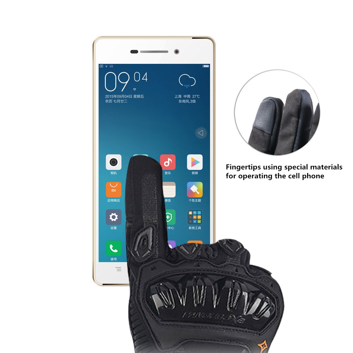 IRON JIA'S Guanti Moto Invernali Uomo, Guanti Impermeabili Antivento, Leggeri e Caldi Con Touchscreen per Motociclismo, Escursionismo e Altri Sport All'aperto, Per Uomini e Donne