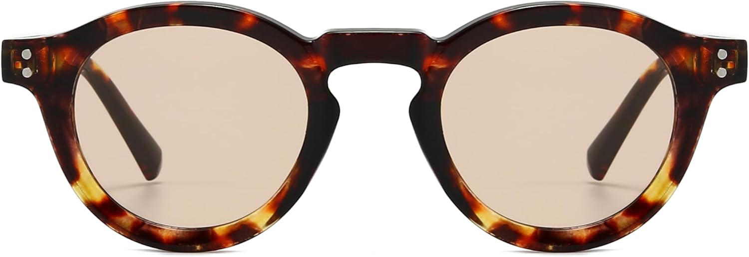 LJCZKA Vintage Round Sunglasses Mens Womens Classic Retro Circle Sun Glasses Trendy Unisex UV400 Protection Driving Outdoor - Image 2