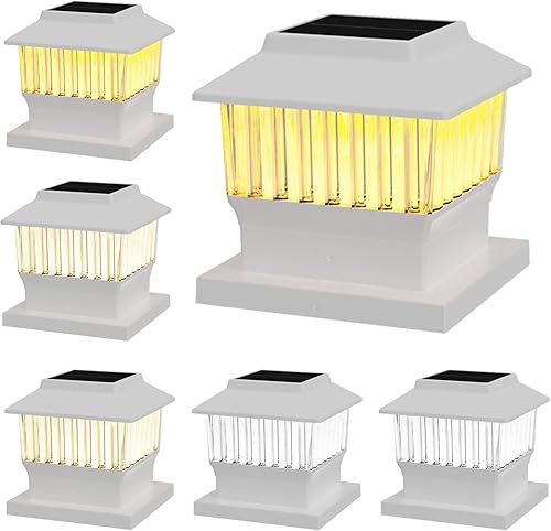 Miniatura 1 de ONLSITY Luces solares de 50 lúmenes para postes de 4 x 4 pulgadas y 5.5 x 5.5 pulgadas, tres LED de color seleccionables, filamento LED de alto
