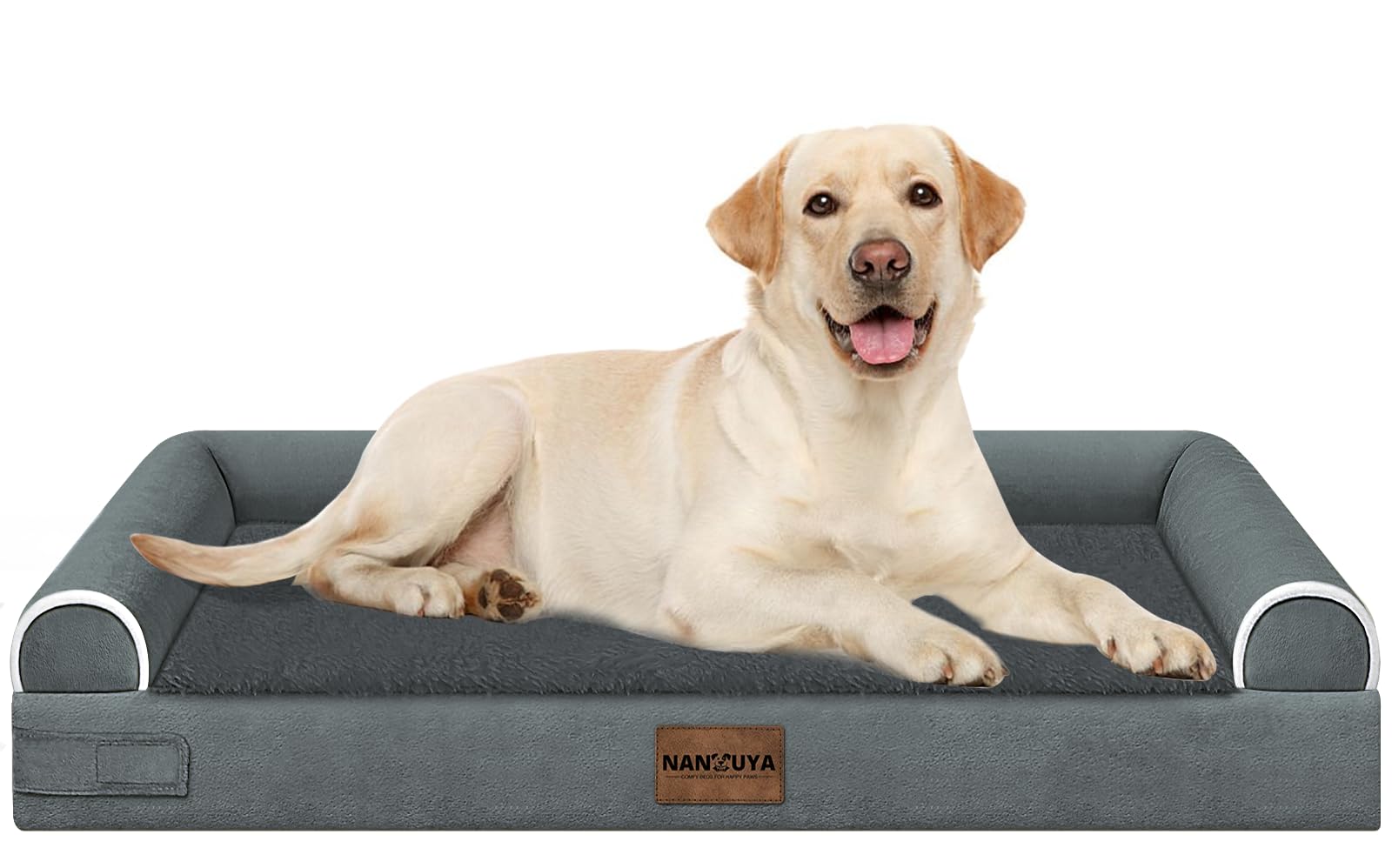 NANUYA Orthopedic Dog Bed for Jumbo Dogs, 48 x 33 Inch, Light Grey
