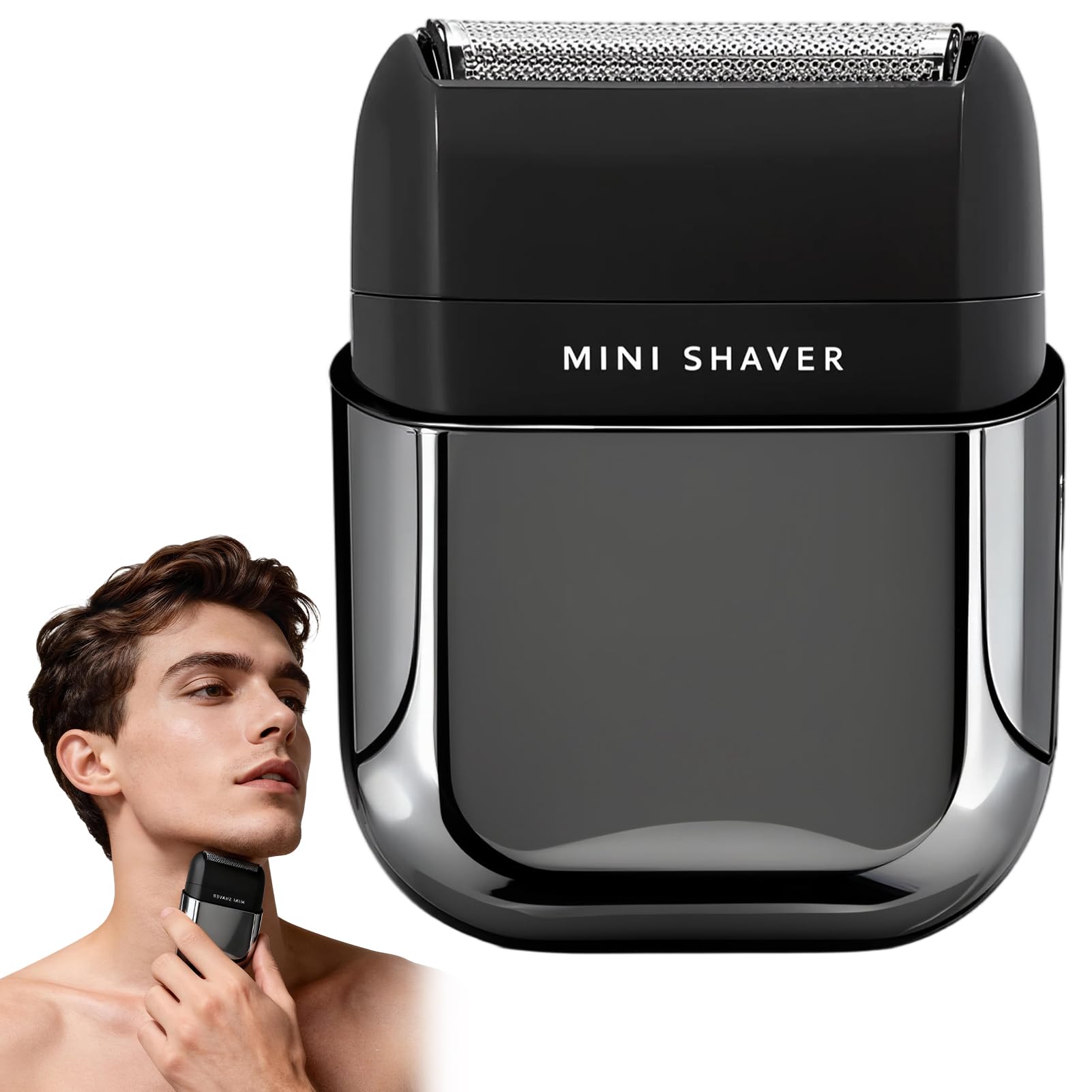 Mini Afeitadora Electrica para Hombres,Afeitadora Barba con Pantalla LED Impermeable IPX7 para Uso Húmedo y Seco en,Carga Rápida USB-C 2H de Autonomía Maquinilla de Afeitar Hombre Portátil