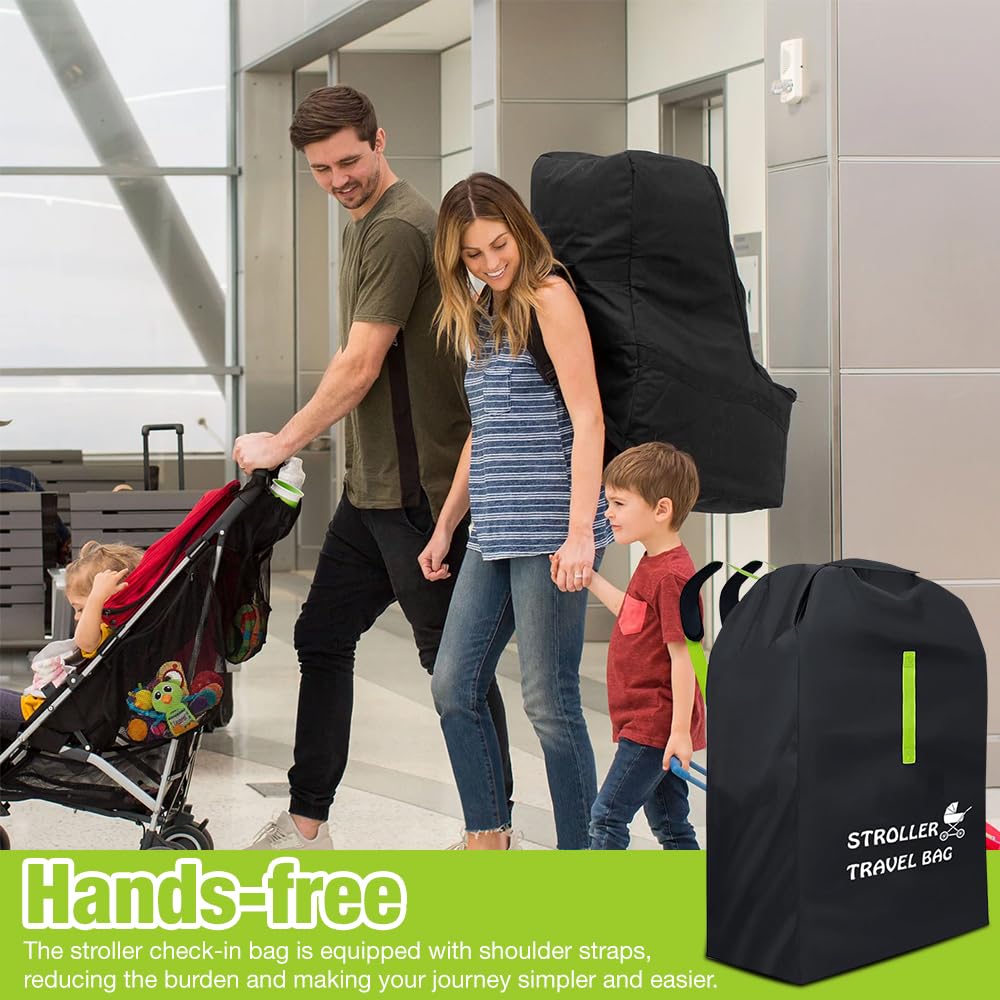 Sac de voyage pour landau poussette, grand sac portable pour avion, 120 x 63 x 43 cm, sangle réglable, housse de poussette, chèque pour rangement