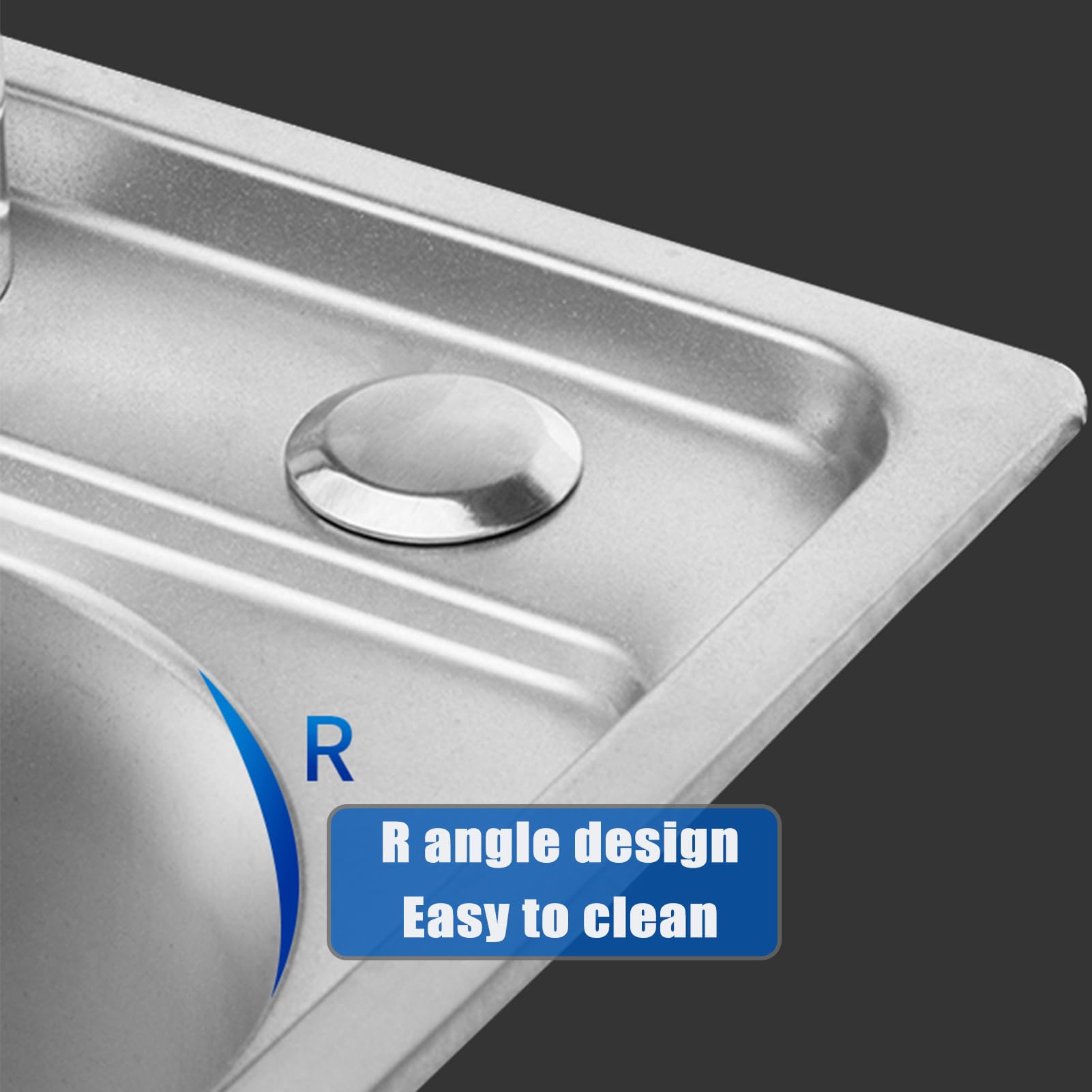Lavello da Cucina,lavello Cucina in Acciaio Inox,lavamani,Montaggio a Parete,1 Vasca con Rubinetto,per Bagno,Cucina,Lavanderia,Facile Pulire (48x35cm)