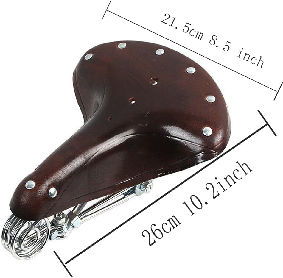 Vintage Elephant Spring Genuine Leather Bike Saddle Retro Bicycle Cushion Seat