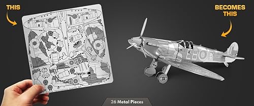 Miniatura 3 de Metal Earth Supermarine Spitfire 3D Kit de modelo de metal con pinzas Fascinaciones