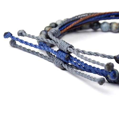 Miniatura 92 de Handmade Natural Stone Beaded Healing Bracelet Gift for Men Adjustable Rope String Bracelet (picasso jasper, Adjustable)