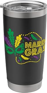 Mardi Gras - Shrove Tuesday - Mardi Gras Carnival Stainless Steel Insulated Tumbler