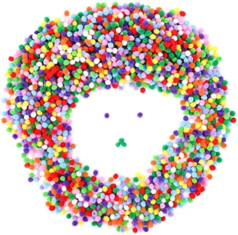 2000 Pieces 5mm Pom Poms Cheerleading Balls for Crafts Making,Hobby Supplies and DIY Creative Crafts Decorations,5mm Assorted Mixed Color Soft Flutty Mini Pom Poms for Kids Art