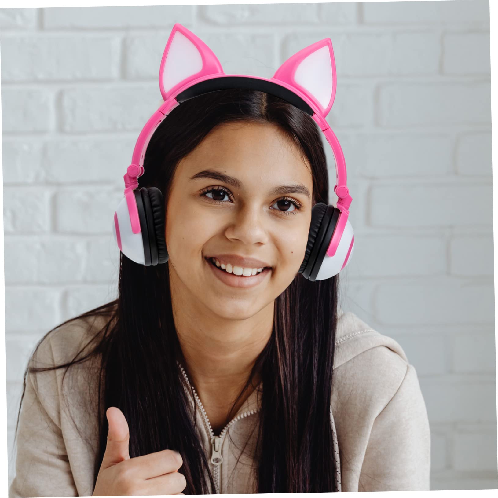HOMSFOU Cuffie Luminose Cuffie Cablate Con Cancellazione Del Rumore Sopra L'auricolare Stereo Cablate Sull'auricolare Per Bambini Auricolari Per Il Fitness Pvc Rosa