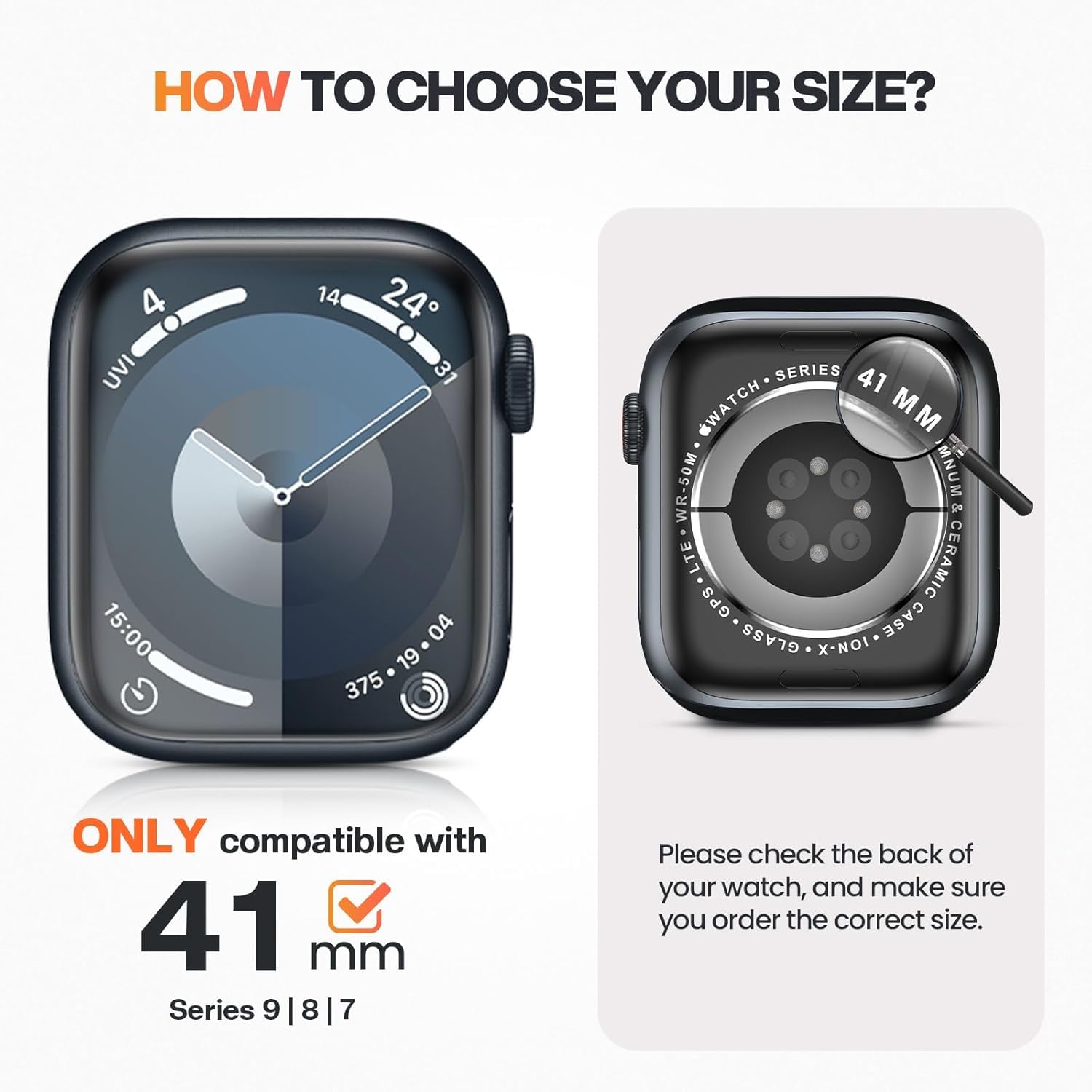 ivoler 3 sztuki etui z folią ochronną do Apple Watch 41 mm Series 9 8 7, pełne pokrycie, odporne na uderzenia i zarysowania, ultracienkie, miękkie etui ochronne z termoplastycznego poliuretanu (TPU