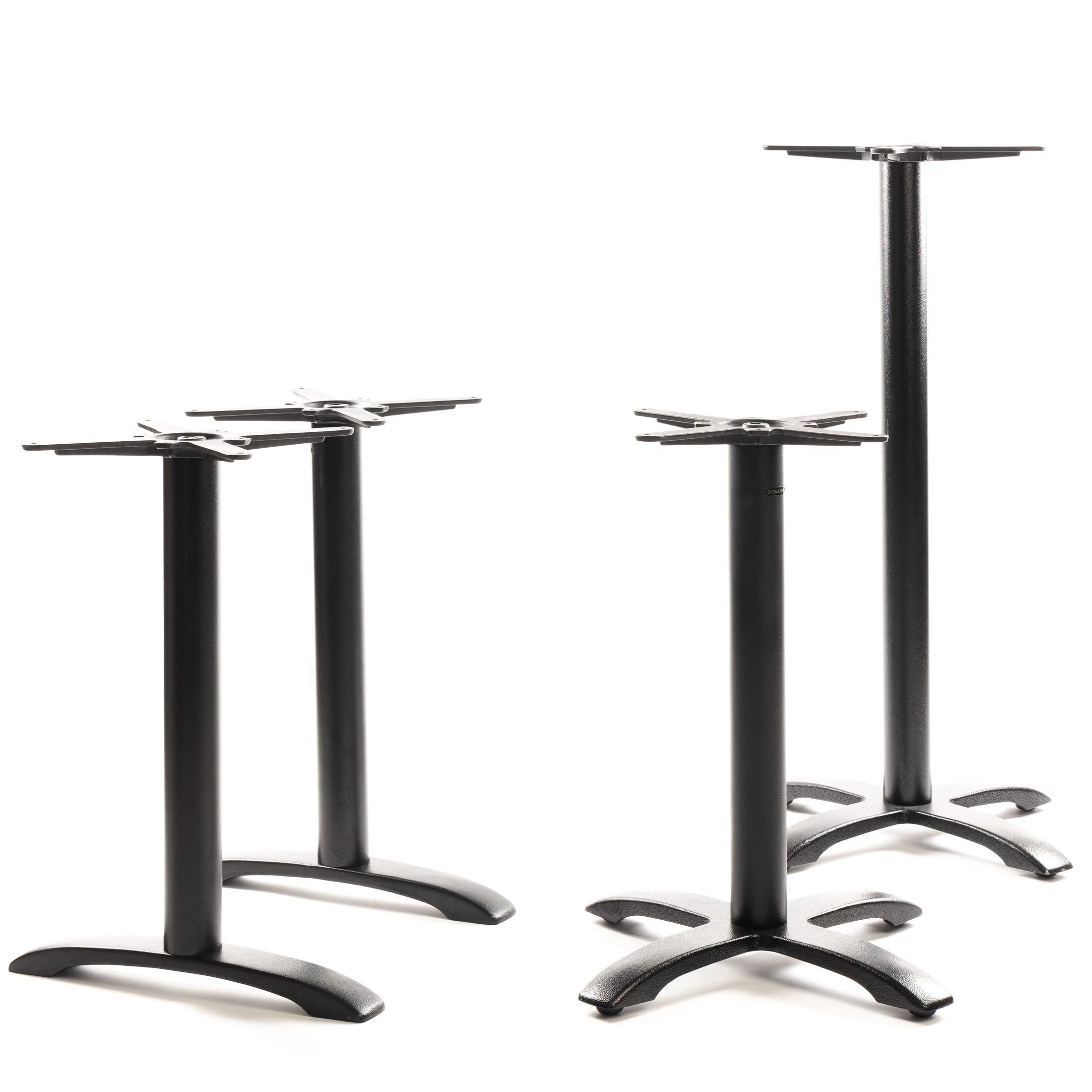 Stehtischgestell Tischbein Schwarz | Premium | PJ7652/110 | Metall | Stehtisch | H 108 cm | 14 kg | Standfuß 46x46 cm | max. Tischplattengröße 70x70 / Ø 80 cm