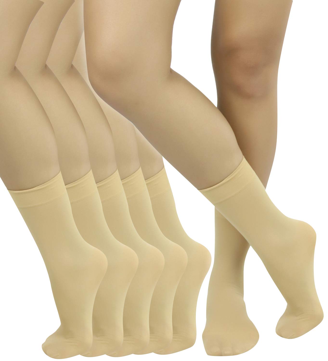 ToBeInStyle Womens Pack of 6 Trouser Solid Print Anklet Socks