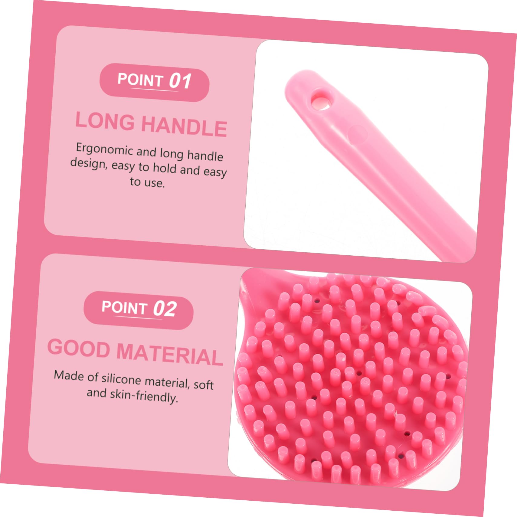 Healeved 2juegos Cepillo De De Espalda Mango Exfoliante y Para Adultos y Limpieza Efectiva De Piel