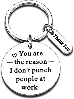 Funny Keychain Gift for Coworker Birthday Leaving Going Away Present for Men Women Thank You Gifts for Him Her Office Employee Appreciation Charm for Leader Admin Boss Day Goodbye Christmas